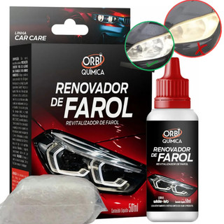 Revitalizador de Farol Premium + Estopa Sem Necessidade de Polir Nem Lixar Remove e Limpa Amarelado