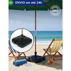 Base de Guarda Sol de Praia para Piscina Jardim Quintal Ombrelone Areia Reforçado Preto Bel
