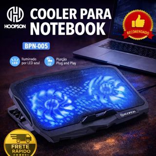 Base Cooler para Notebook Hoopson LED Azul 2 Fans Silenciosos USB Ajustável Original c/ Garantia em Oferta na Shopee