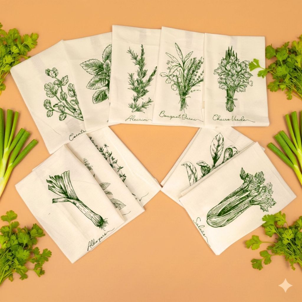 Kit 10 Panos De Prato Crú Extra Rústico Coleção Temperos em Oferta na Shopee