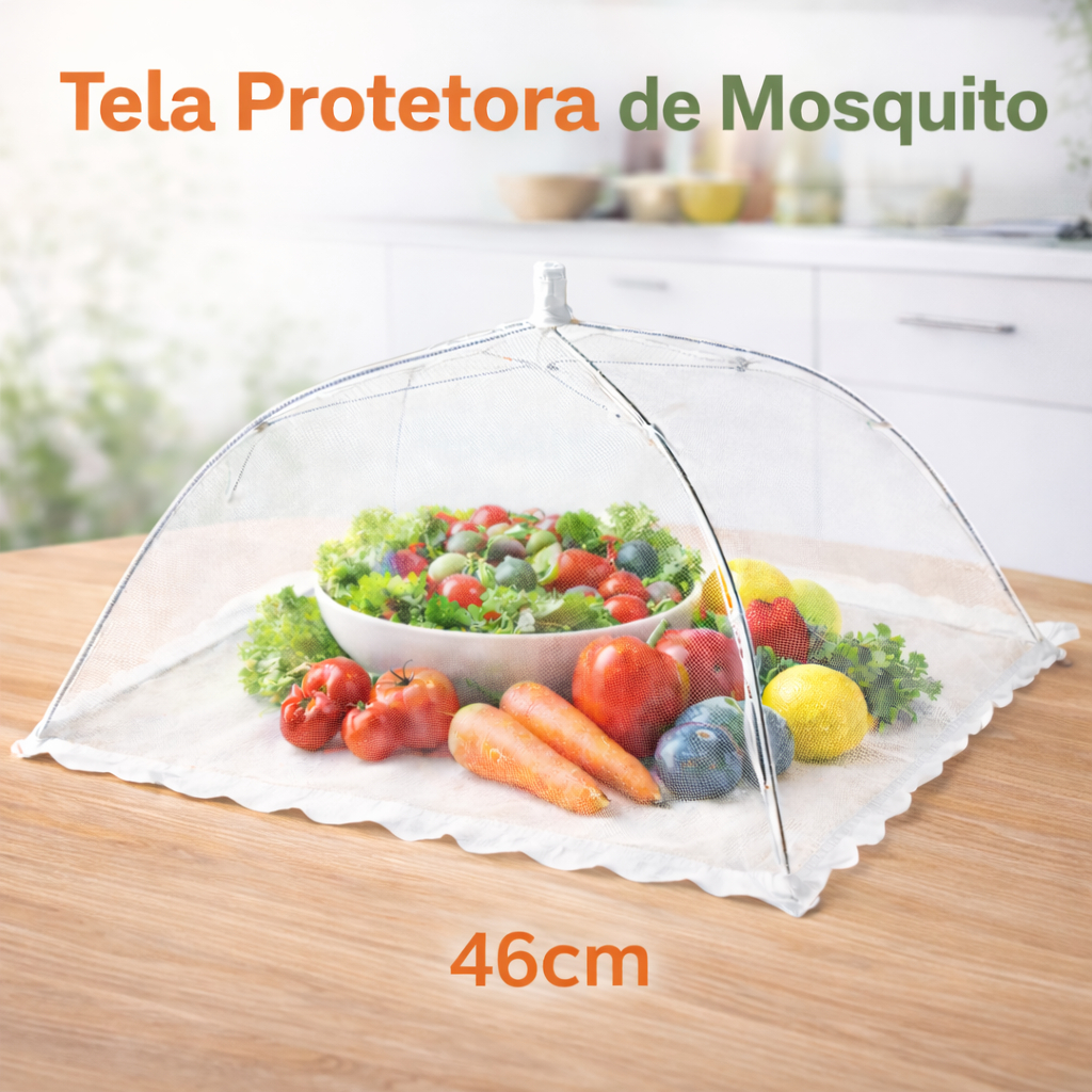 Tela Protetora de Alimentos Anti Moscas Dobrável 46cm
