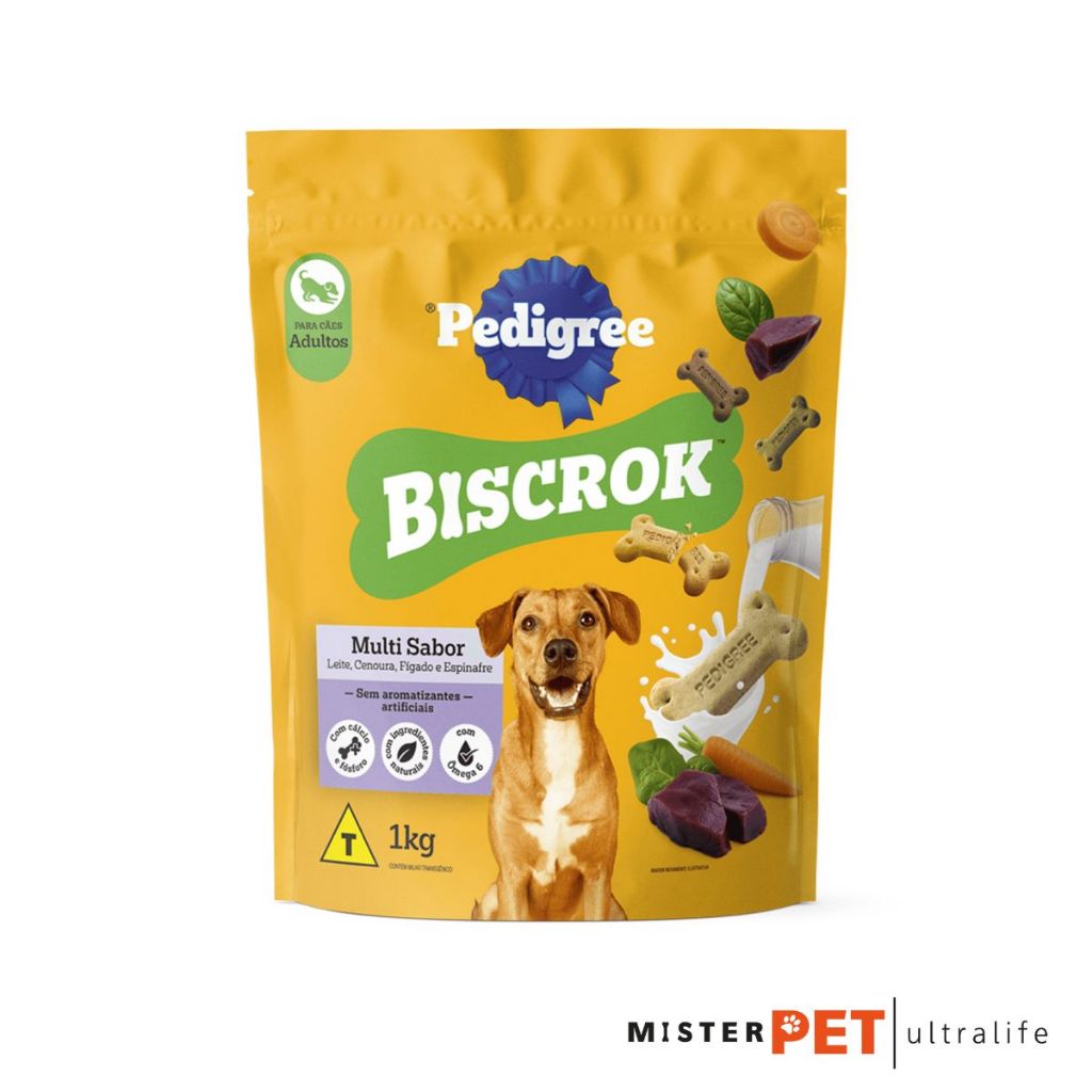 Petisco Crocante Biscrok Pedigree 1kg | Multi Sabor Cães Adultos em Oferta na Shopee