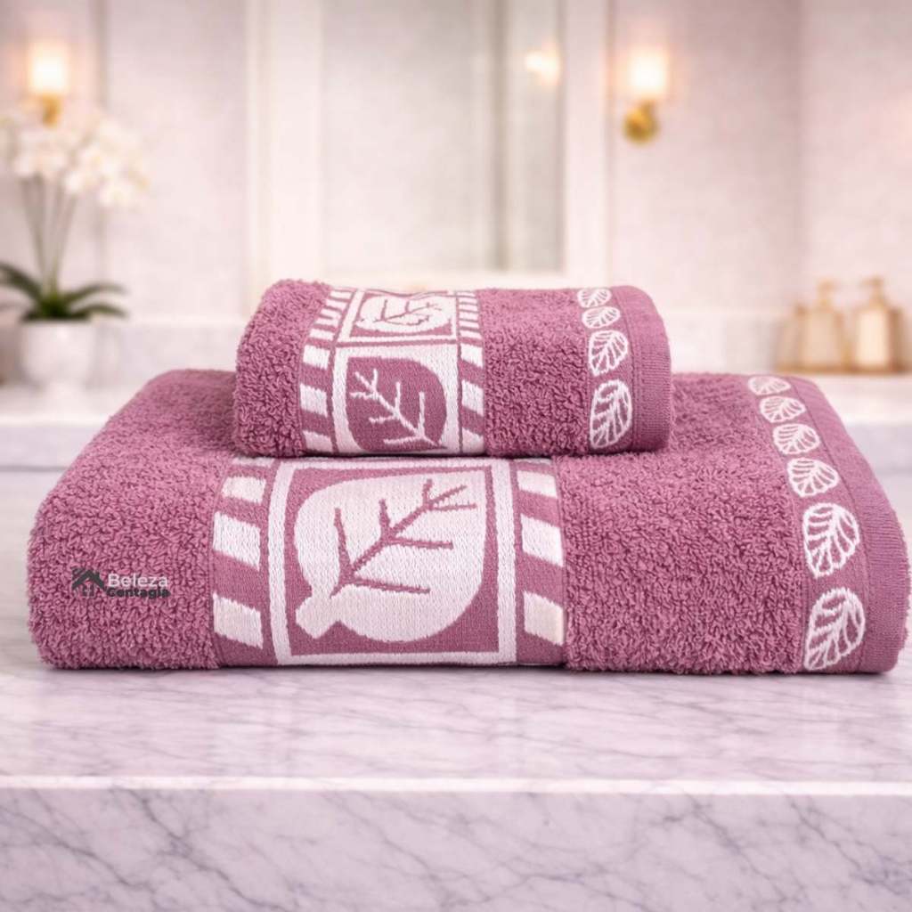 Jogo Toalha de Banho 2 Peças Gigante (1 Toalha Banho + 1 Rosto) Bordada Luxo Premium Felpuda algodão em Oferta na Shopee