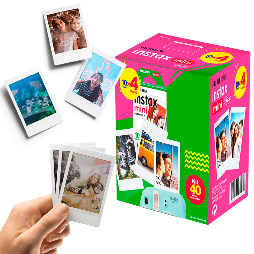 Filme Instax Mini com 20 Fotos - Filmes Instantâneos - Filme Polaroid Fujifilm Original