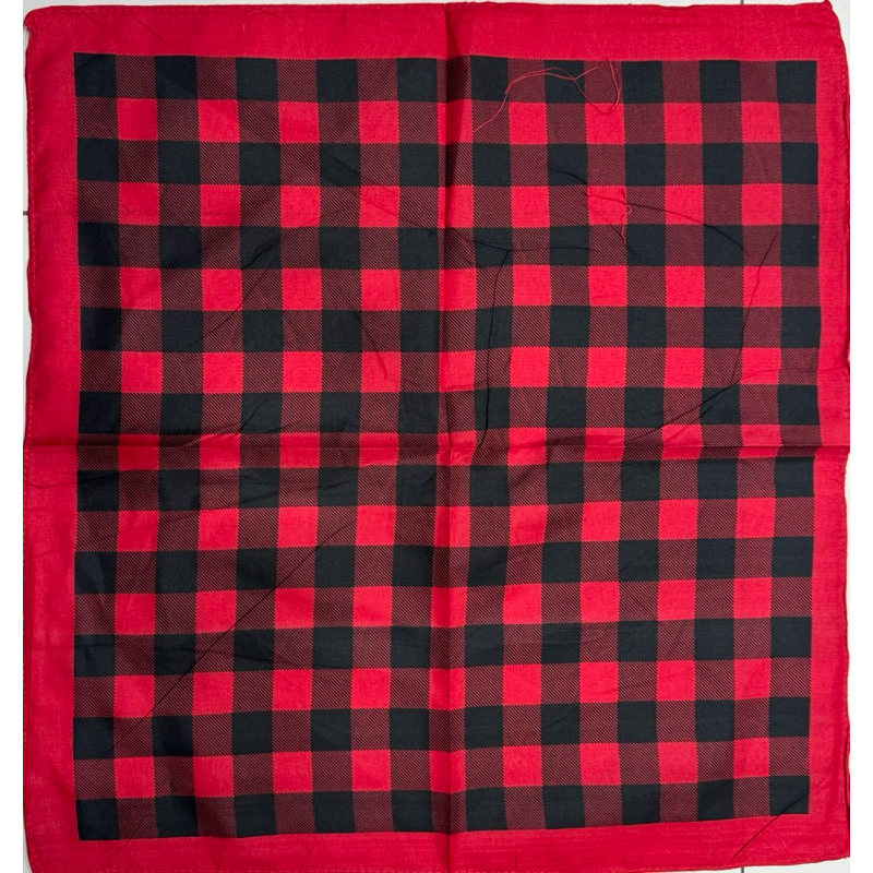 Lenço Bandana Xadrez Vermelha Quadrada Para Cabeça Festa Junina 50x50cm