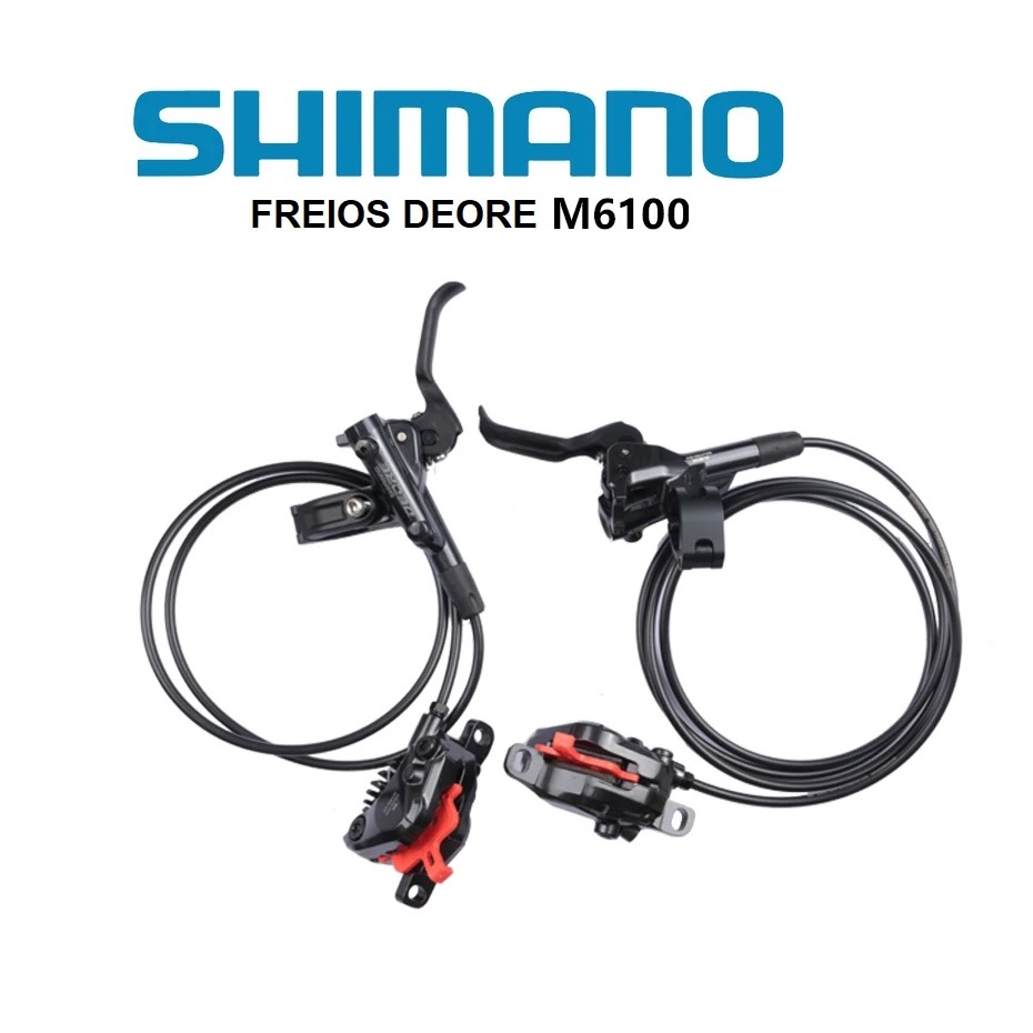 Freios Hidráulicos Mtb Shimano Deore M4100 ou M6100 ou SLX M7100 2 pistões Resina ou Ice Tech Novo Original Via Japan