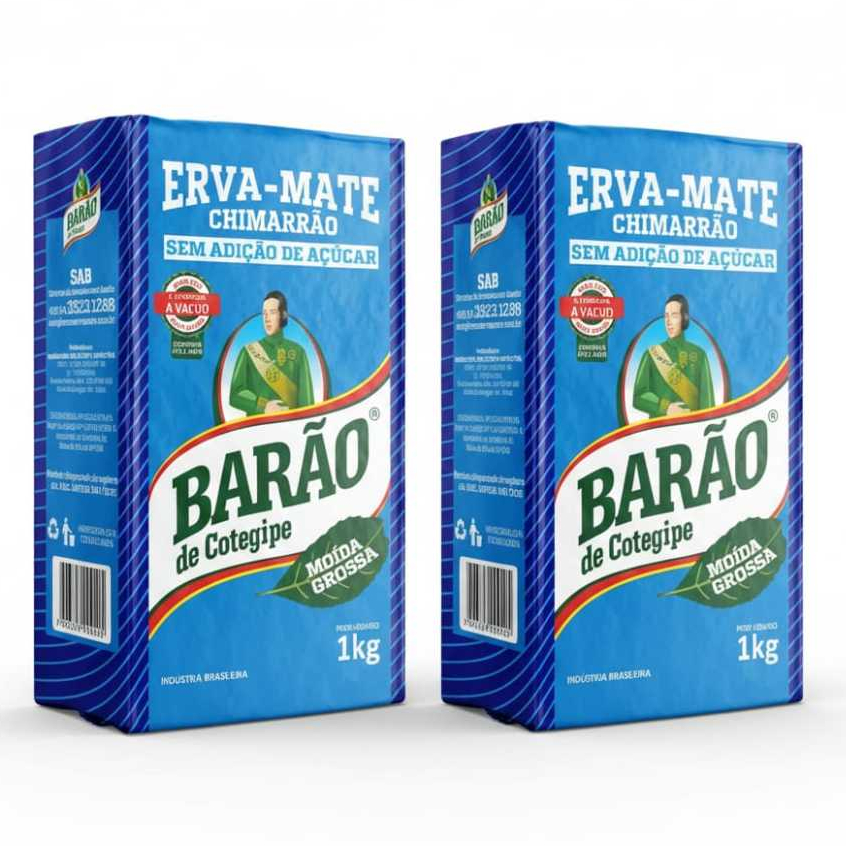 Kit 2x Erva-Mate Barão De Cotegipe Moída Grossa 1kg - Vácuo (Mais direto) em Oferta na Shopee