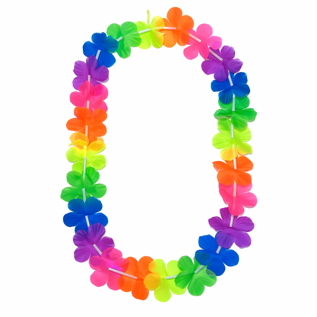 Colar Havaiano Simples Colorido Unidade – Fantasia, Luau, Festas e Carnaval