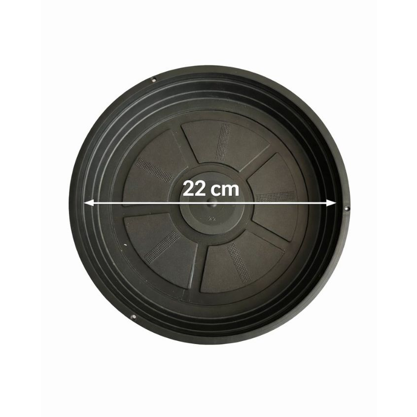 10 Pratos Plástico Redondo para Vasos Plantas 22 cm - Preto - Jardinagem
