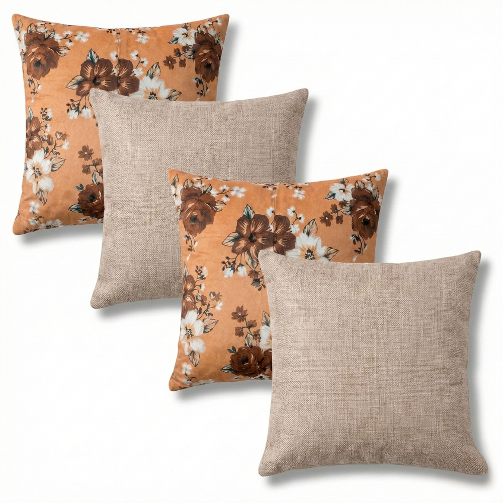 04 Almofadas De Luxo Decorativas 50x50 Cheias Estampadas Para Decoração Com Refil Flocos de Espuma em Oferta na Shopee