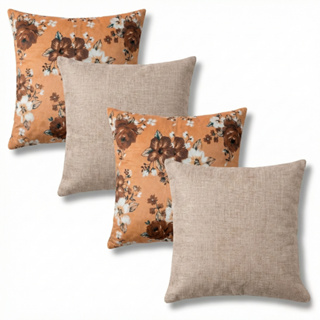 04 Almofadas De Luxo Decorativas 50x50 Cheias Estampadas Para Decoração Com Refil Flocos de Espuma em Oferta na Shopee