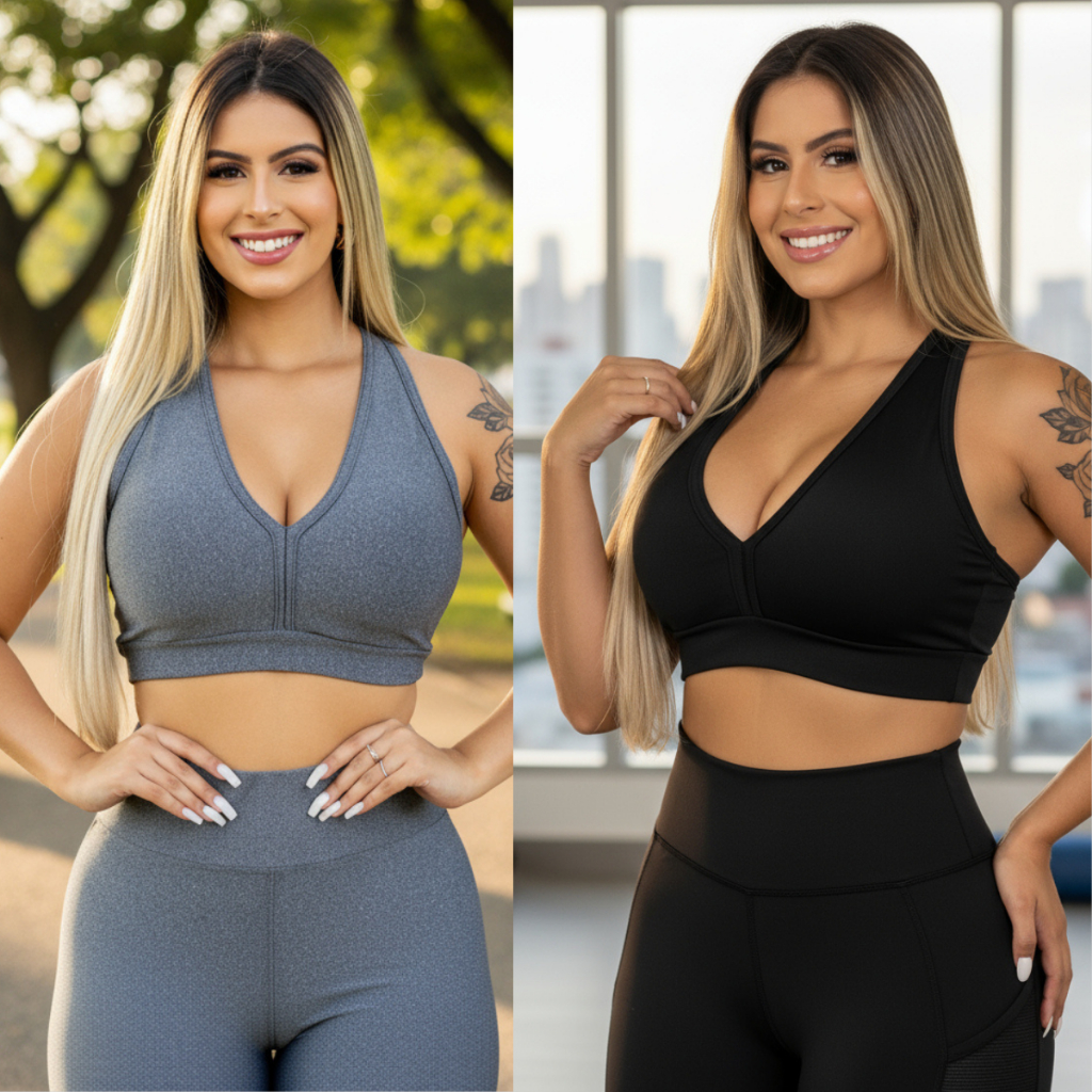 Kit 2 Top Feminino Nadador com  Bojo Academia Fiitness Corrida