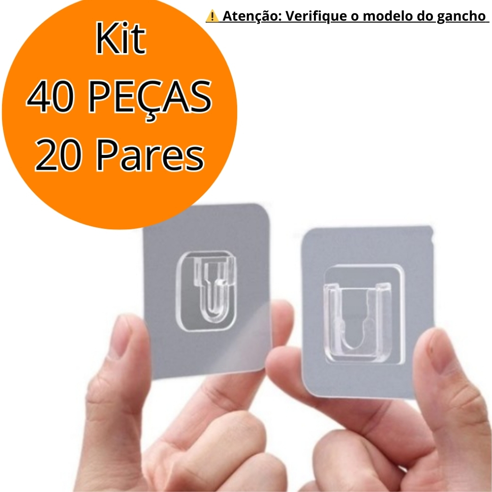 Gancho Pares  Adesivo Dupla Face Transparente Sem pregos Furos  Multiuso Para Banheiro Quarto Cozinha Sala em Oferta na Shopee