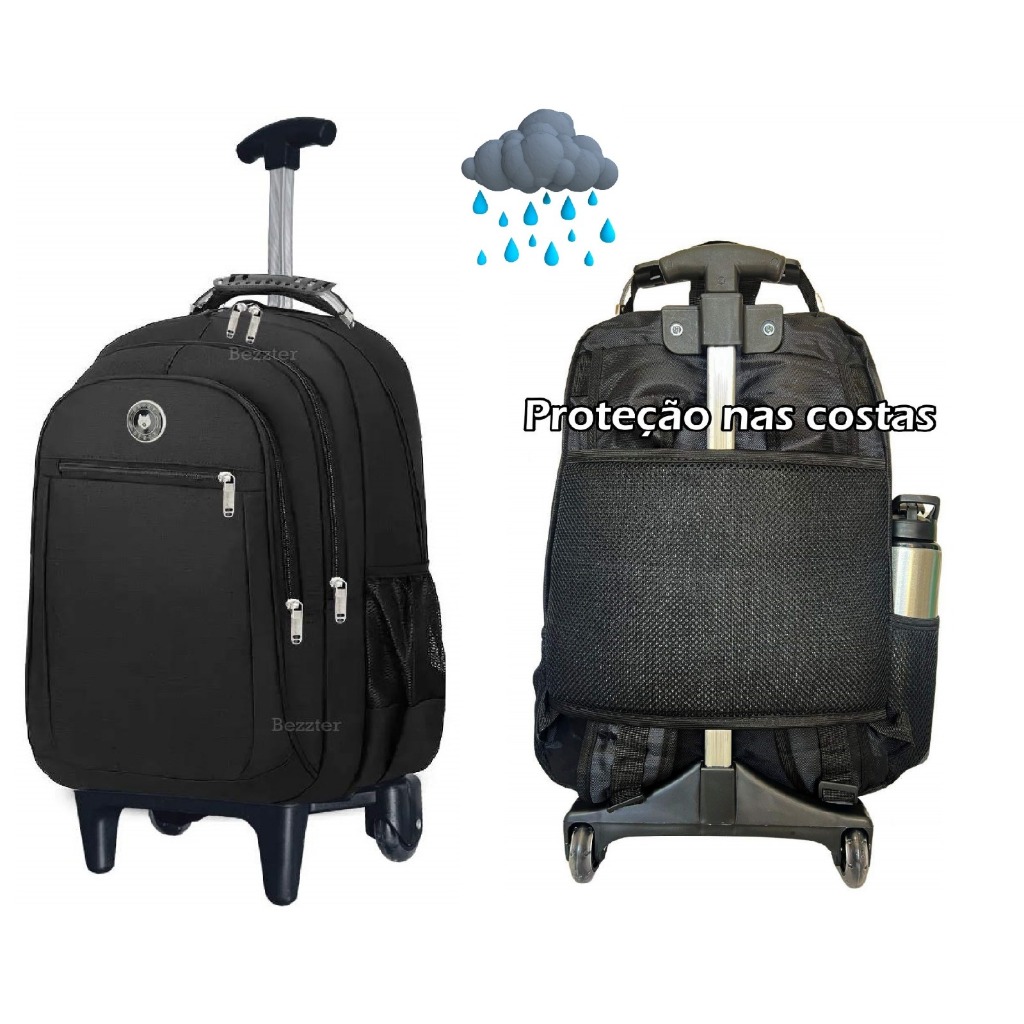 Mochila De Rodinhas Escolar Impermeável Espaçosa Faculdade Trabalho Viagens em Oferta na Shopee
