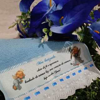 Toalha Personalizada Batizado Menino em Oferta na Shopee