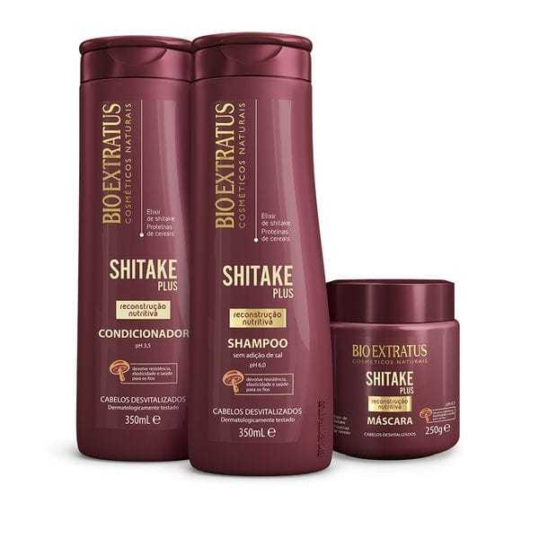 Bio Extratus Kit Shitake Shampoo, Condicionador e Máscara (250g)