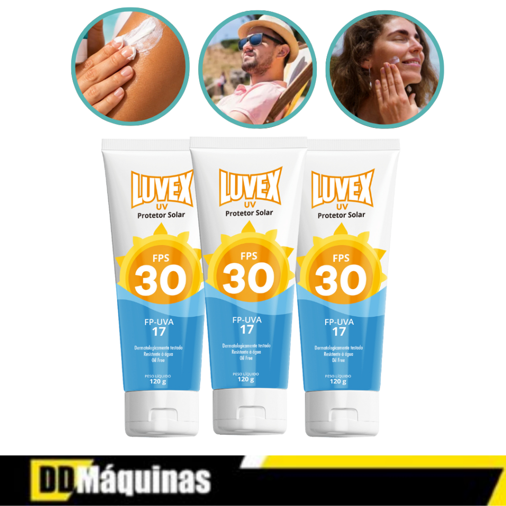 Kit com 3 Protetores Solares 120g Uv Fator 30 Uva 17 Luvex