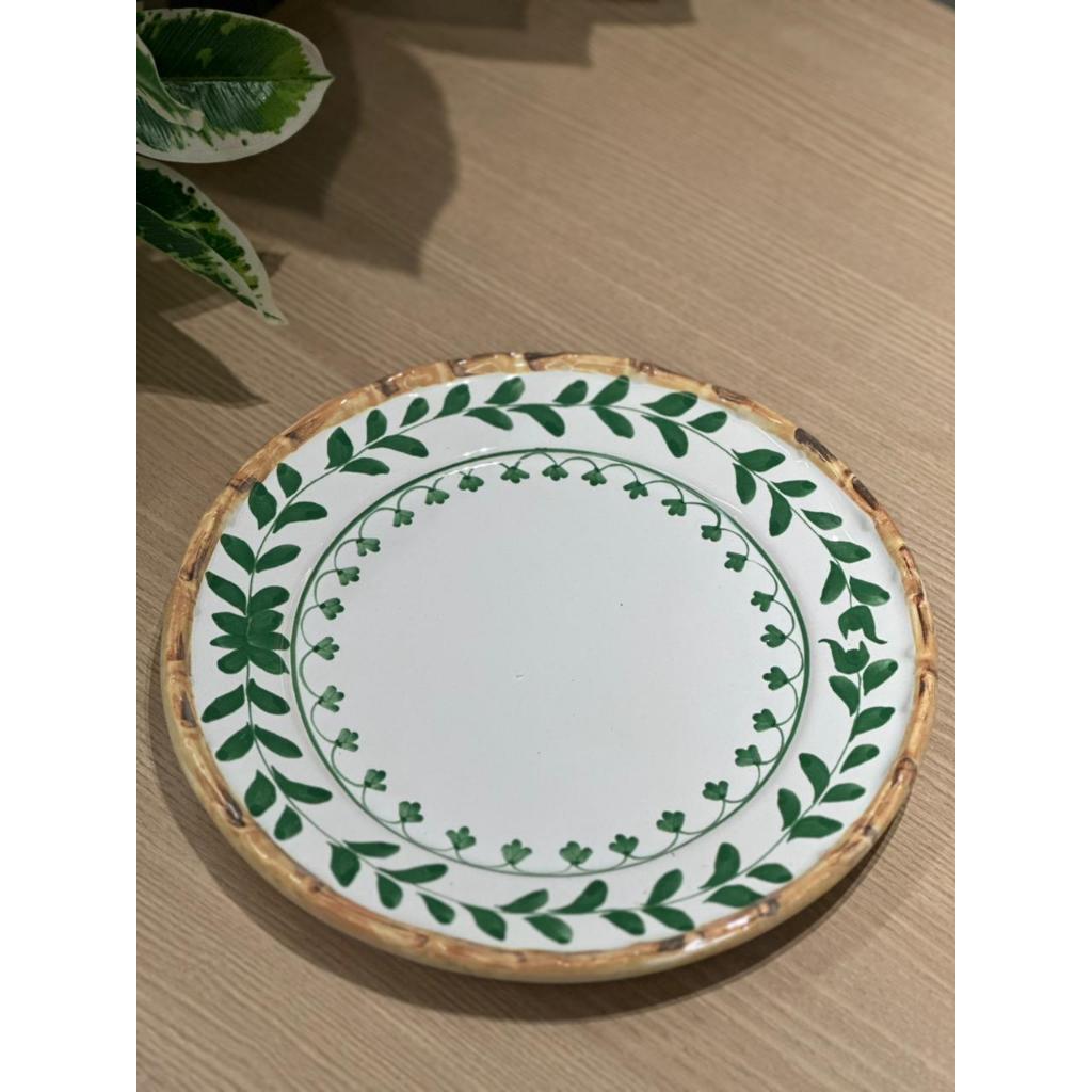 Prato raso Colorful handmade verde -90216