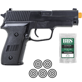 Pistola de Airsoft Rossi P226 2124 6mm + 500 BBs Rossi + 05 Alvos Rossi em Oferta na Shopee