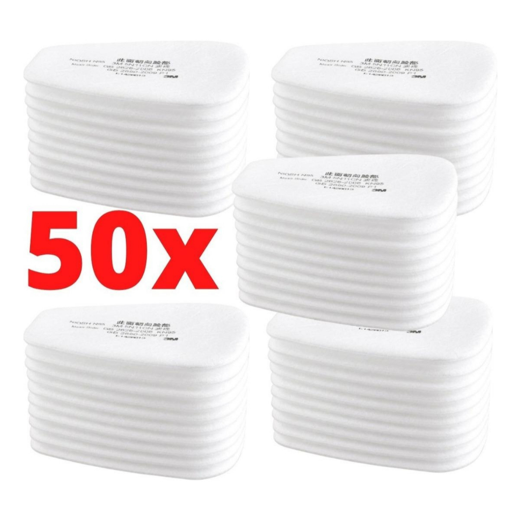 Kit 50 Pré-Filtros 5N11N95 filtro para mascara 3M respirador para pintura automotiva soldador poeira
