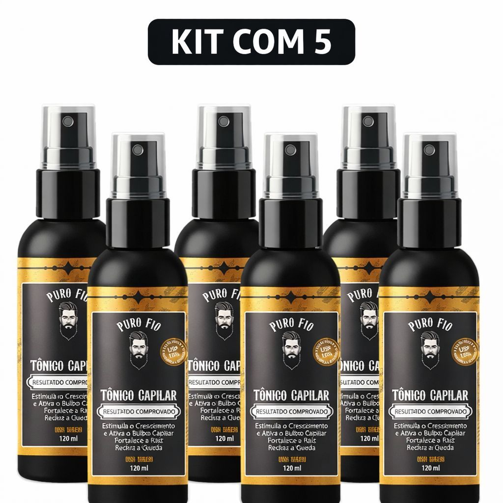 Kit 5x Pro Barber MinoxDNACapilar 120ml Crescimento Barba Cabelo Rápido envio imediato