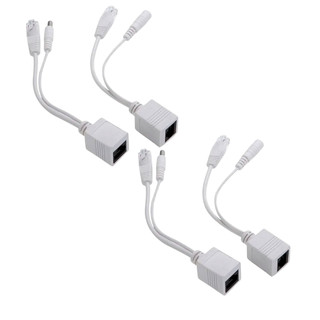 2 Pares Cabo Adaptador Injetor Poe Rj45 Macho E Fêmea 16cm Câmera IP 30 Metros