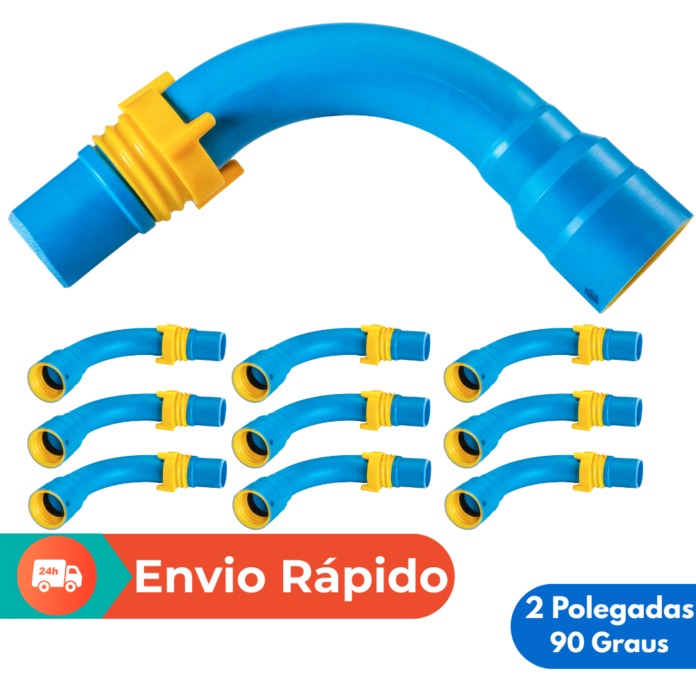 Conexão Irrigação Curva 2" x 90º | Kit 10 Peças | Tubo PVC Engate Rosca