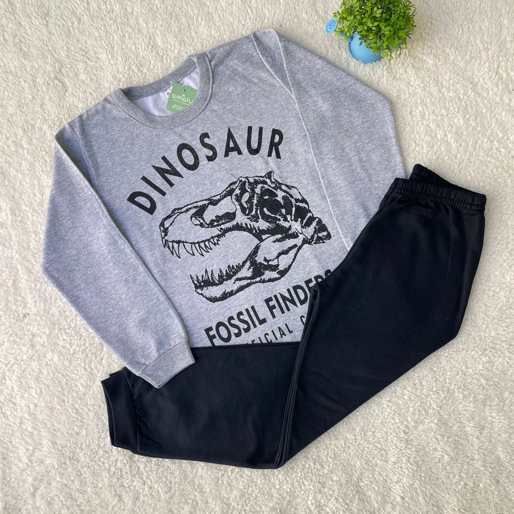 Conjunto Moletom Juvenil Menino Leve Estampado – Confortável e Estiloso - Tam 10 ao 14