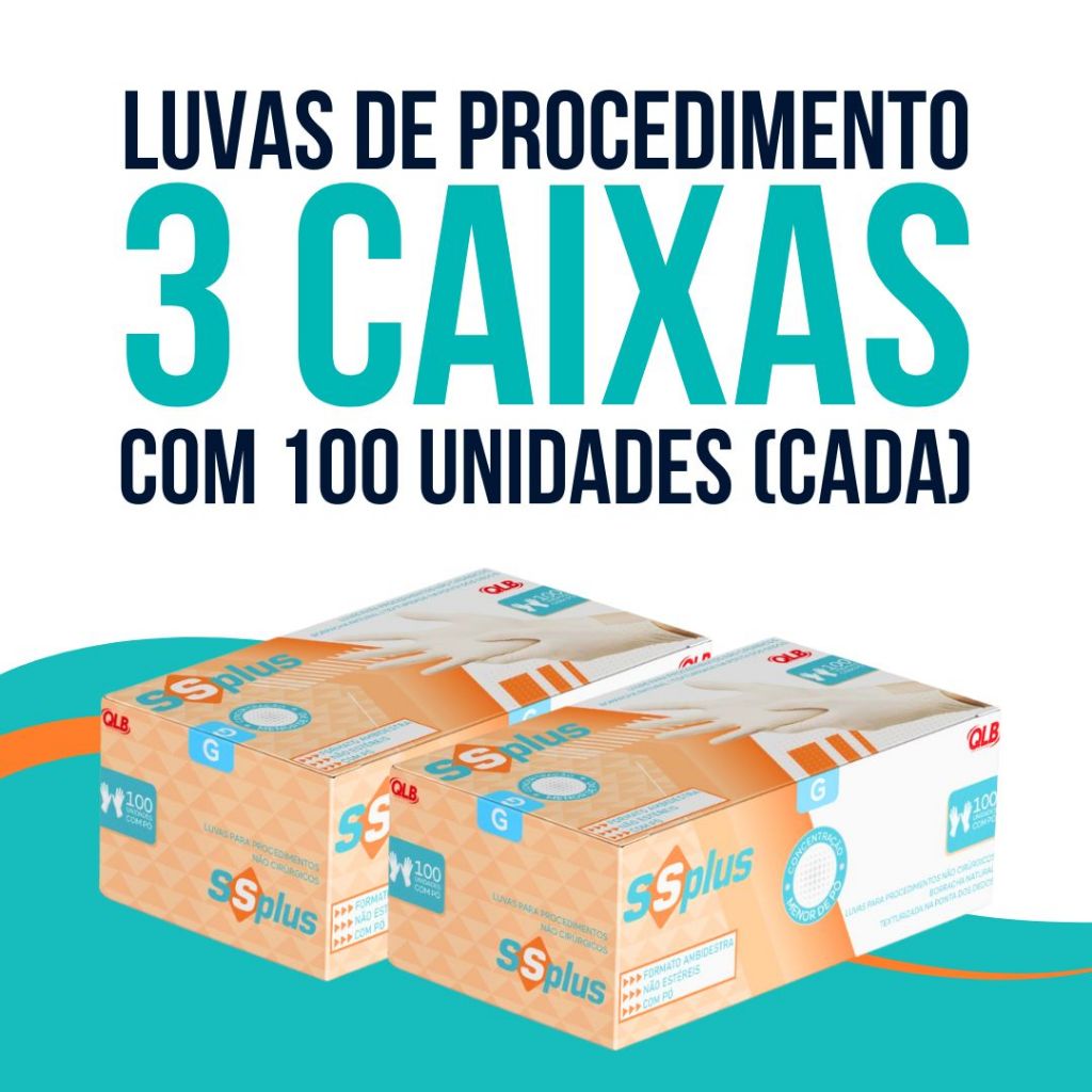Luva de látex  Para Procedimento Não Cirúrgico SSPLUS com pó, c/ 100 Unidades em Oferta na Shopee