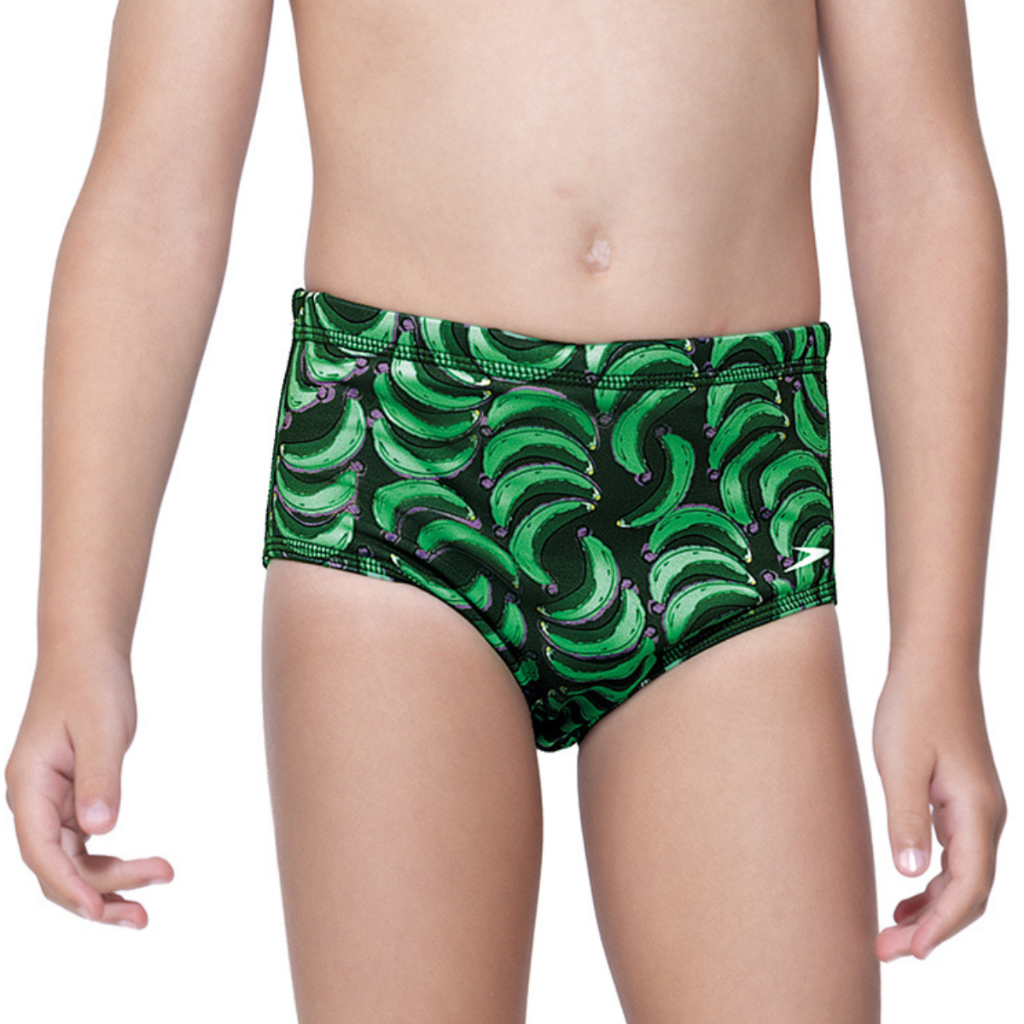 Sunga Tradicional Infantil Banana Speedo Tecido Fastdry Proteção UV - BANANA VERDE