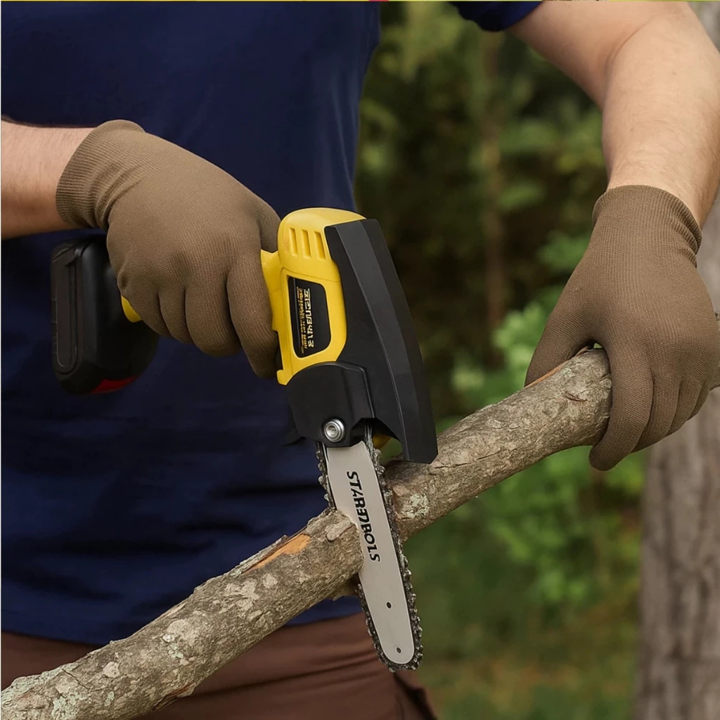 Mini Motosserra Elétrica Poda Jardim Cortador Madeira Lenha Maquina Ferramenta Equipamento