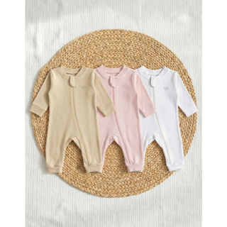 Kit 3 Macacão De Bebê Suedine 100% Algodão Egipcio Com Ziper Longo Rn/p/m/g/01 em Oferta na Shopee