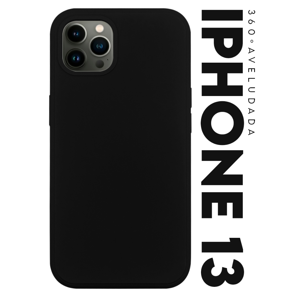 Capa Capinha Case Premium Silicone Aveludada Veludo Cover 360 Frente e Verso Dupla Proteção para Iphone 13 tela 6.1 pol