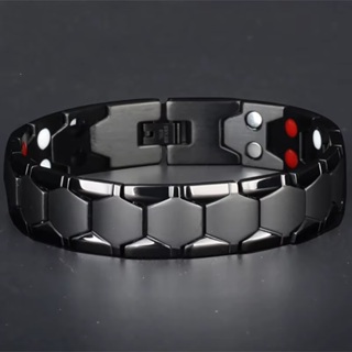 Pulseira Masculina Magnética Aço Inóx Preta Casual Preto 20 Cm em Oferta na Shopee