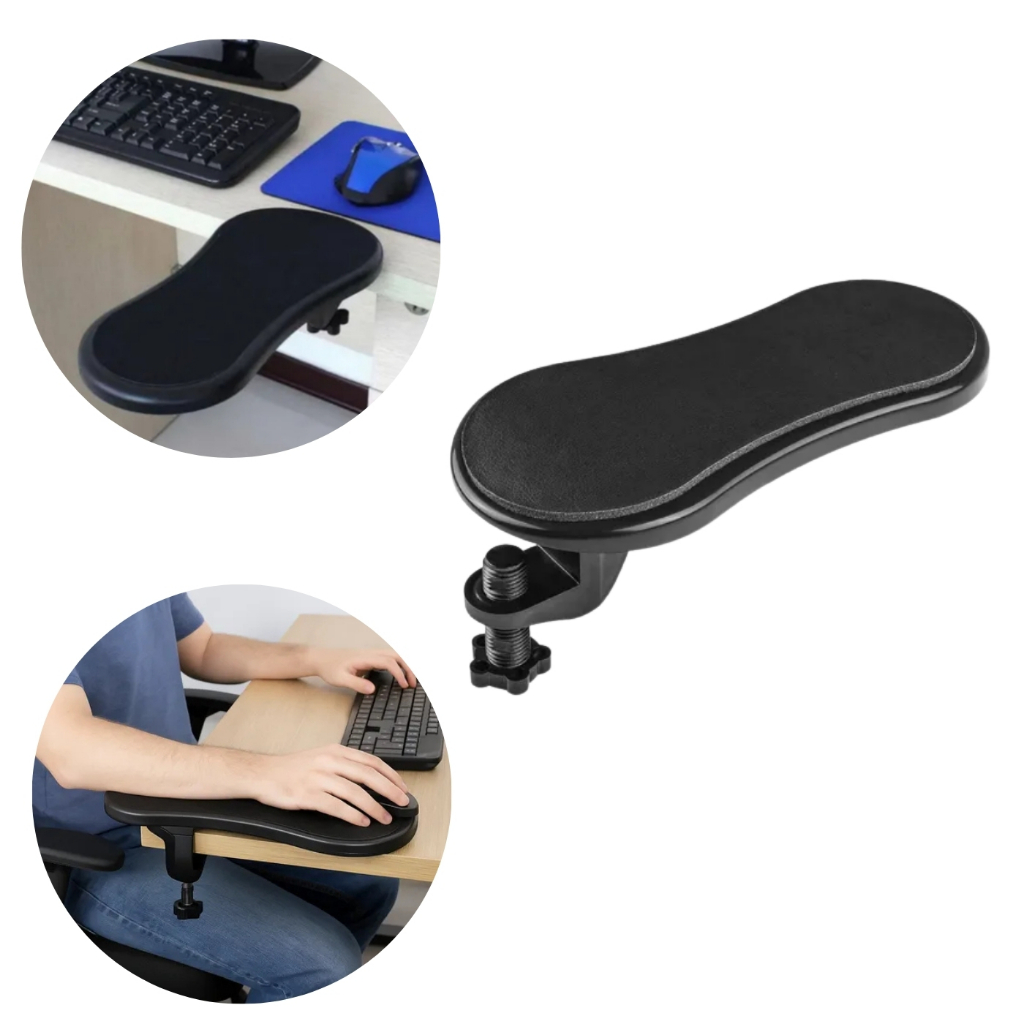 Apoio Descanso de Antebraço Ortopédico para Computador Suporte de Braço Ergonômico Acoplável para Mesa ou Cadeira