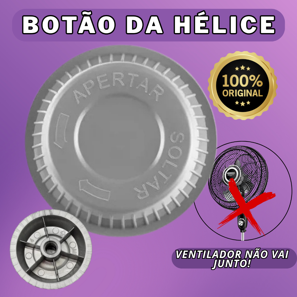 Botão Porca da Hélice Trava do Ventilador Mondial  40cm 50cm 30cm Original