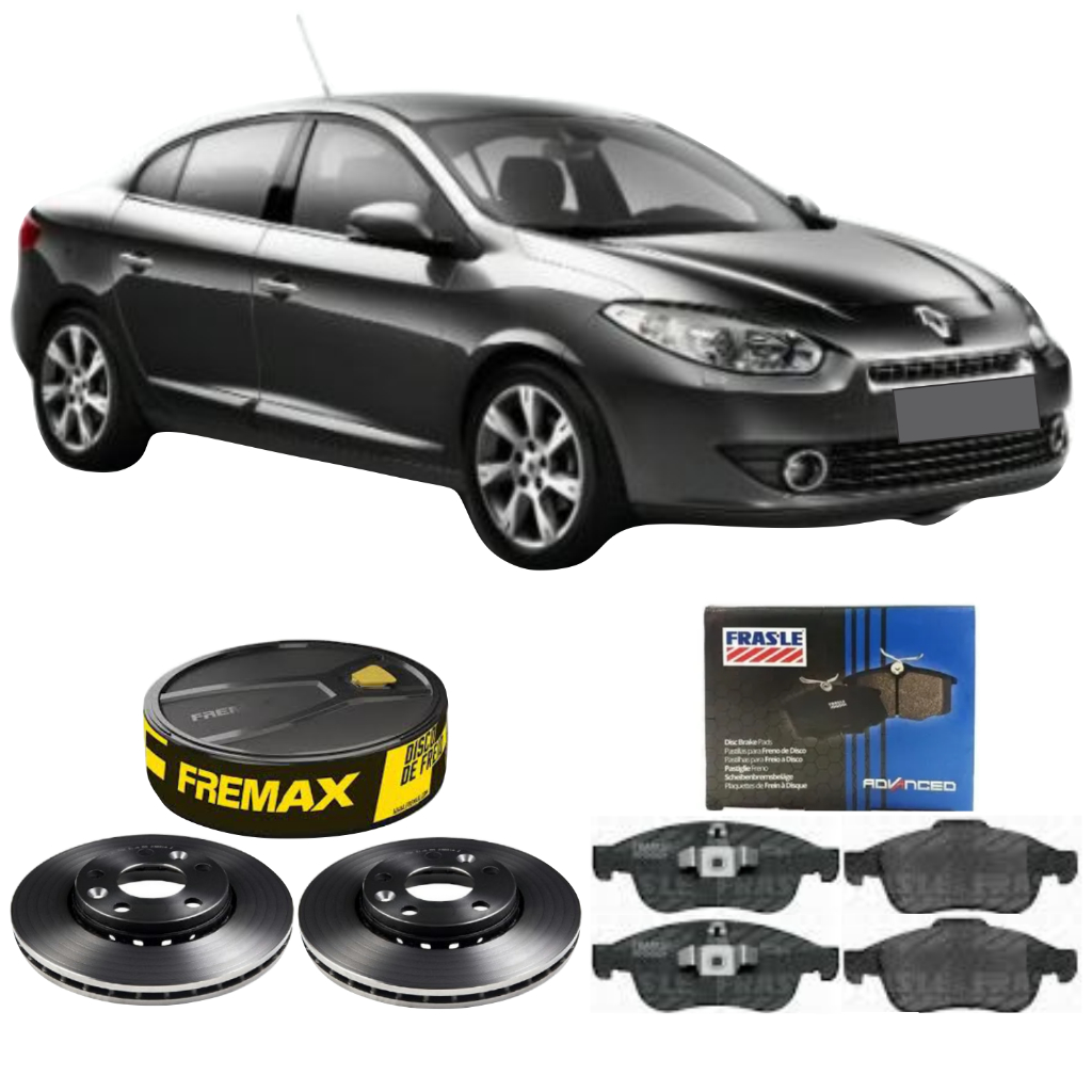 Kit Disco De Freio Fremax + Pastilha Frasle Dianteiro Fluence 1.6 2.0 2011 A 2018