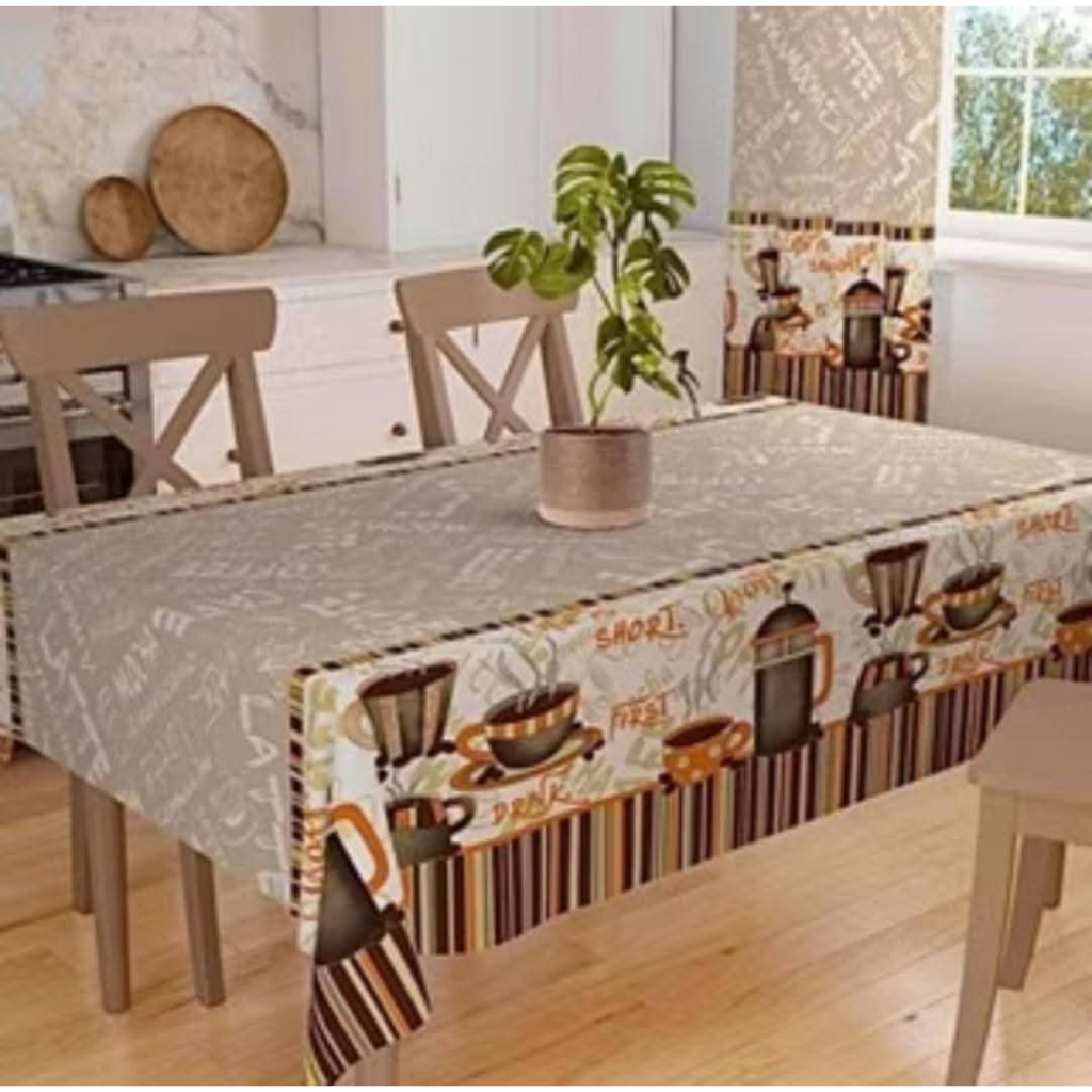 Toalha de Mesa Oxford Estampada 4 6 8  Lugares Retangular Tecido Poliéster Sala Jantar Cozinha Decorativa Luxo