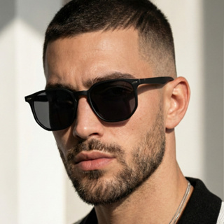 Oculos de Sol Hexagonal Preto Fosco Premium Flexivel Acetato Original uv400 Masculino Feminino em Oferta na Shopee