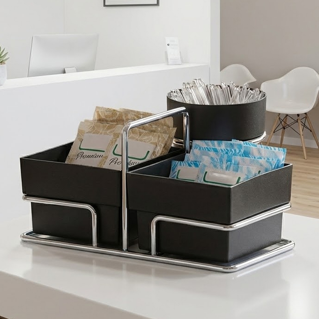 Suporte Cafe Porta Saches Organizador Mesa Cozinha Organizador Sachês