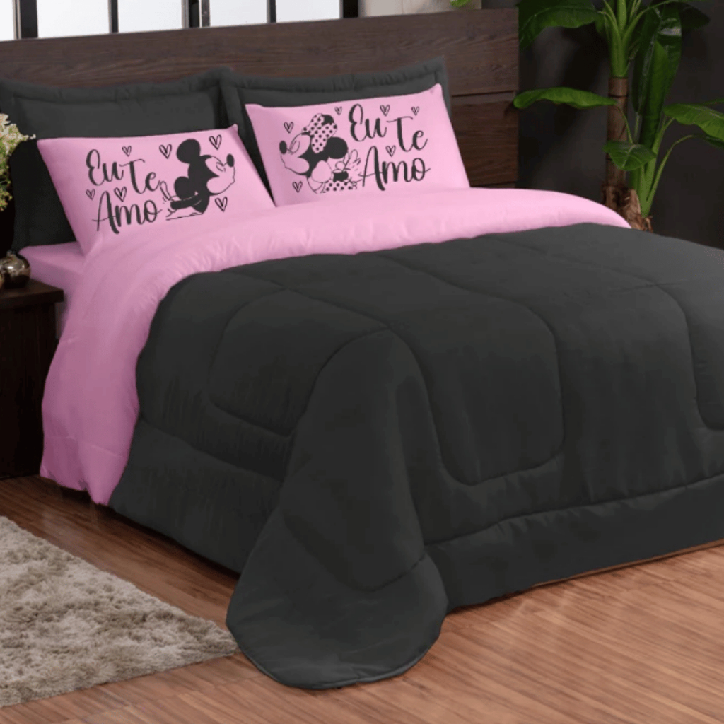 Jogo de Cama Casal Queen 3 peças Fronha Estampada Variedade de Cores