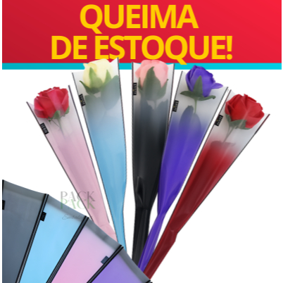 Kit 50 Embalagem para Botão de Flor Saco Cone Transparente para Rosas Dia dos Namorados Presente em Oferta na Shopee