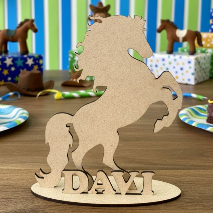 Lembrancinha Personalizada Com Nome Centro de Mesa Cavalo Country Fazendinha Boideira Aniversário Infantil Menino Menina