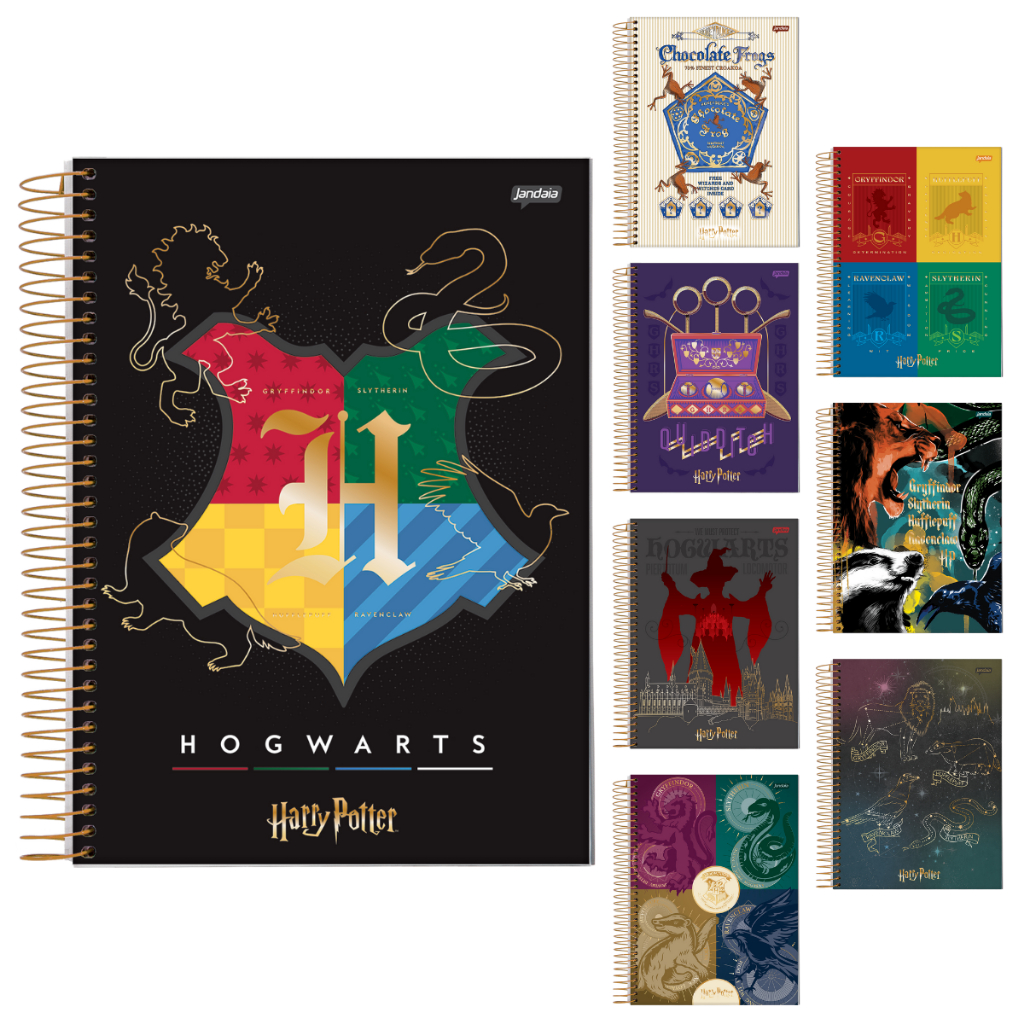 Caderno Harry Potter 96 Folhas Jandaia Espiral Com Capa Dura Equipado com Pauta Inteligen…