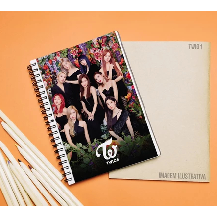 KIT 2 Adesivos para Capa de Caderno Twice (16x24cm) Capa Decorativa Caderno KPOP IDOL GIRL GROUP