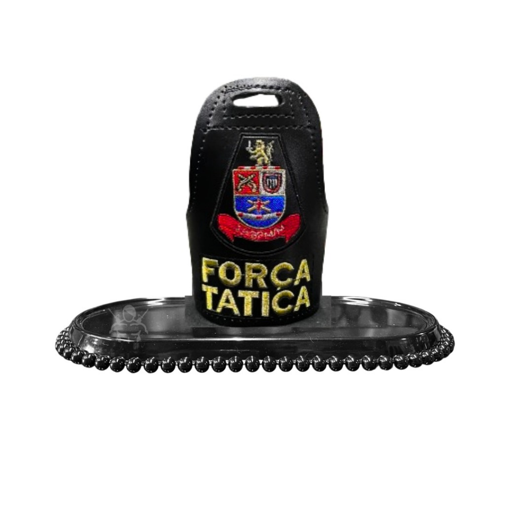 Braçal Decorativo ou Infantil da Policia Militar de Couro Sintético com Base Decorativa de Plástico