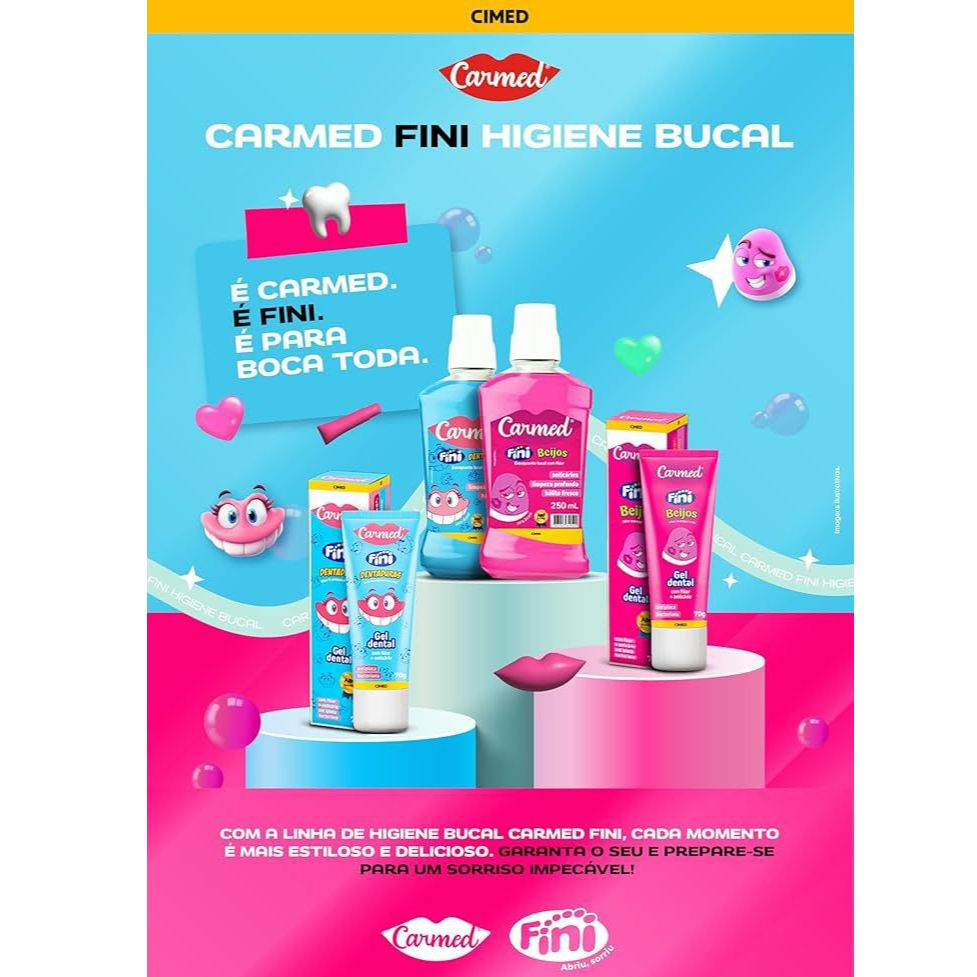 Carmed Fini Higiene Bucal - Gel Dental/Enxaguante Bucal em Oferta na Shopee
