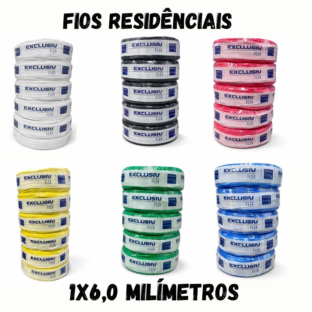 Cabo Flexível Rolo Fio 6,0 mm 100 metros e 50 Metros em Oferta na Shopee