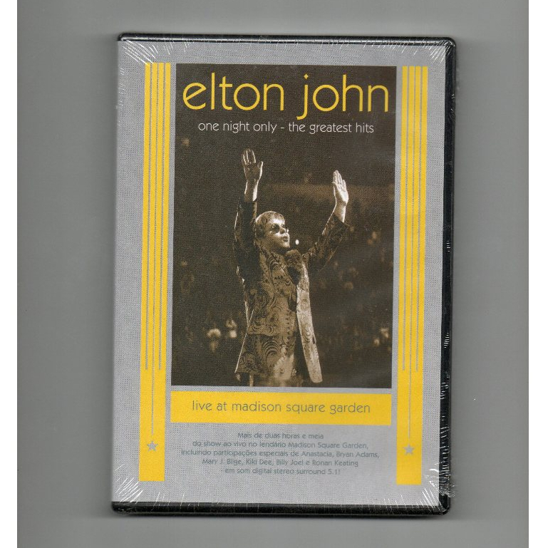 Dvd Elton John - One Night Only: The Greatest Hits Live at Madison Square Garden (Novo, Lacrado)