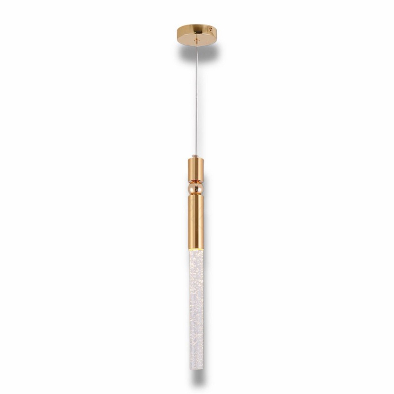 Luminária de Teto Pendente Cristal Tubo Comprido Minumalista Moderno 51cm